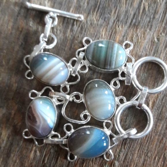 Sterling Silver Agate Bracelet - Picture 6 of 6